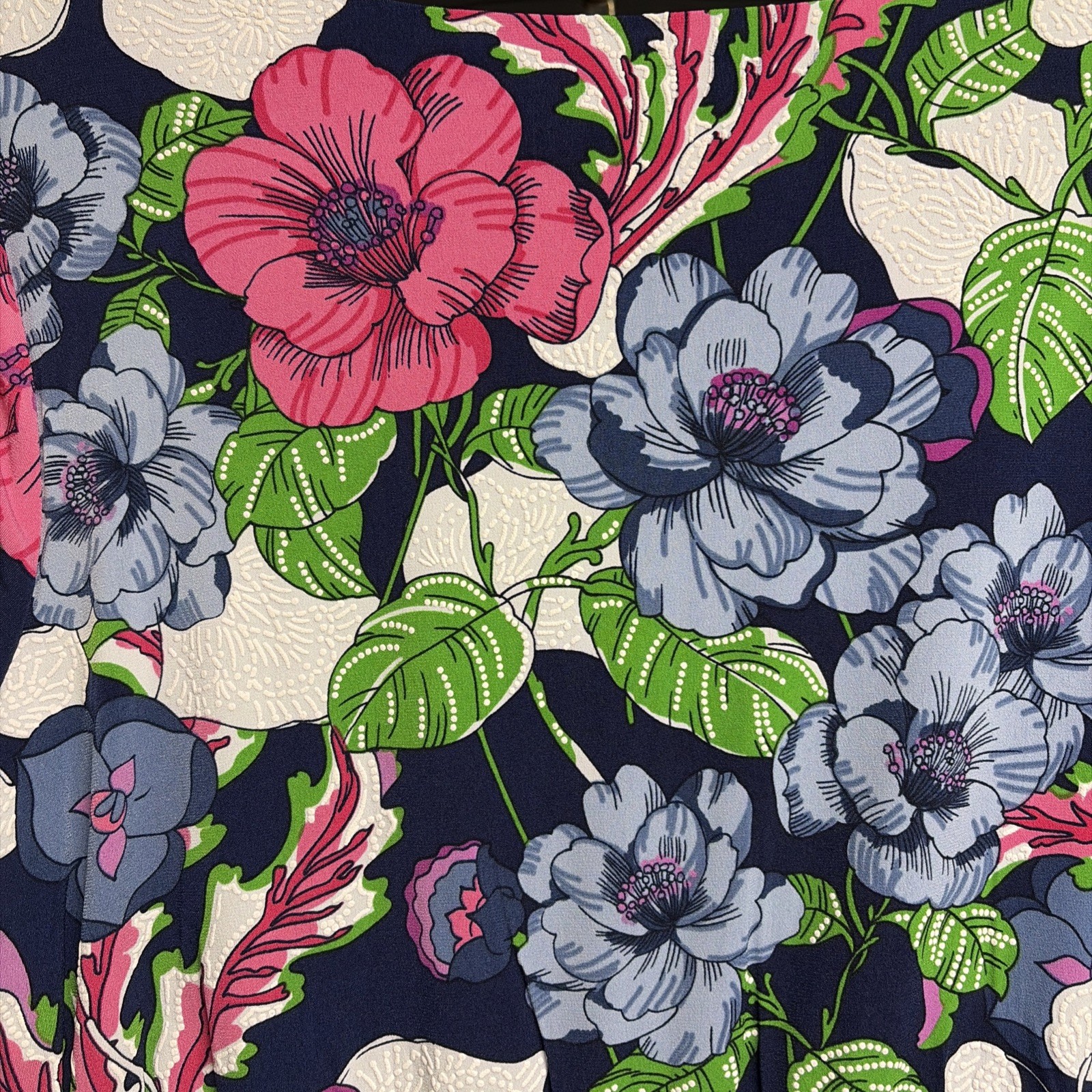 Perceptions NY Pink Blue Floral Midi Dress Sz L NWT Spring Easter Church Casual