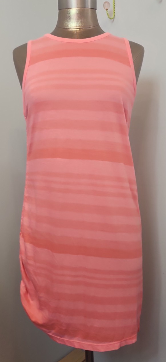 NWT Lou & Grey Pink Striped Sleeveless Dress Womens XS Chest 36 Ruched 321-37352