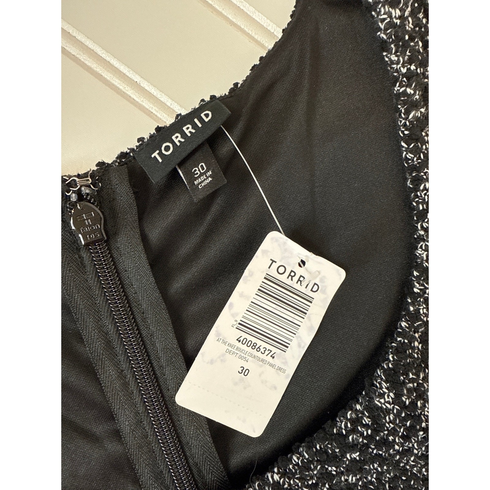 NWT Torrid At The Knee Boucle Contoured Panel Dress Grey Black Plus Size 30