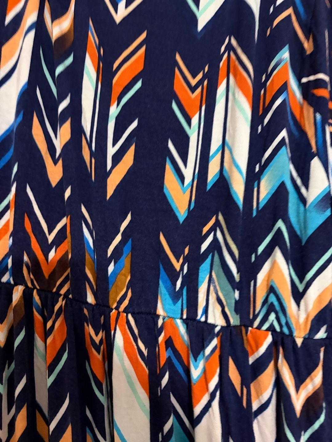 Renee C. Chevron Print V-Neck Long Sleeve Maxi Dress