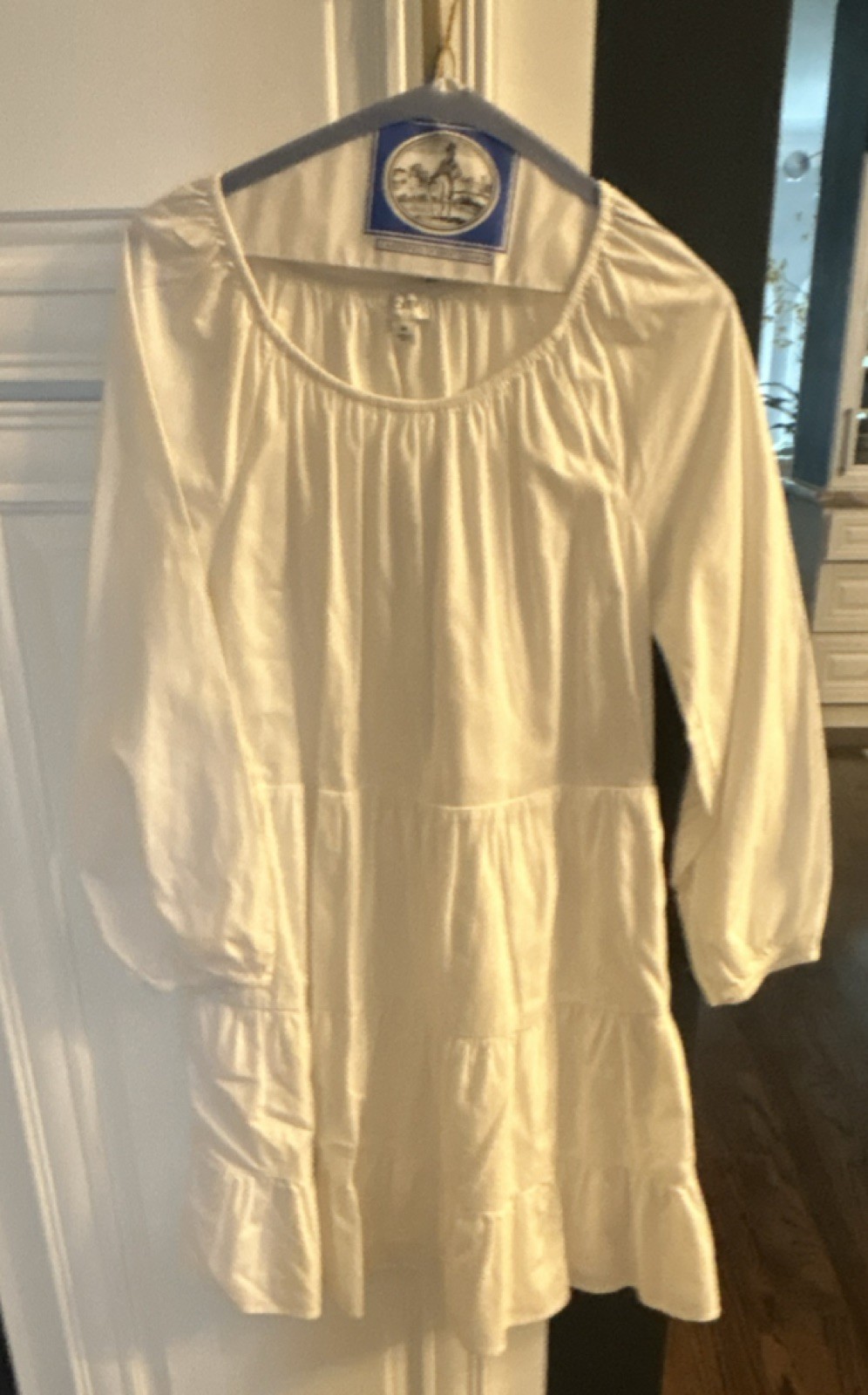 J.CREW White Solid Long Sleeve Short Dress Regular Size M