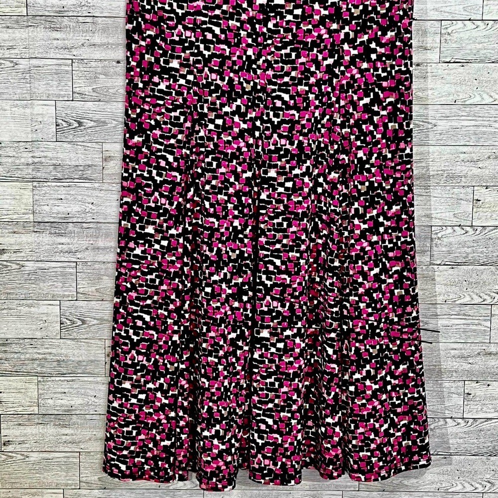 Laura Jeffries Pink,Black,White Multi-Blocks Dress -Size 12 Fit & Flare Stretch