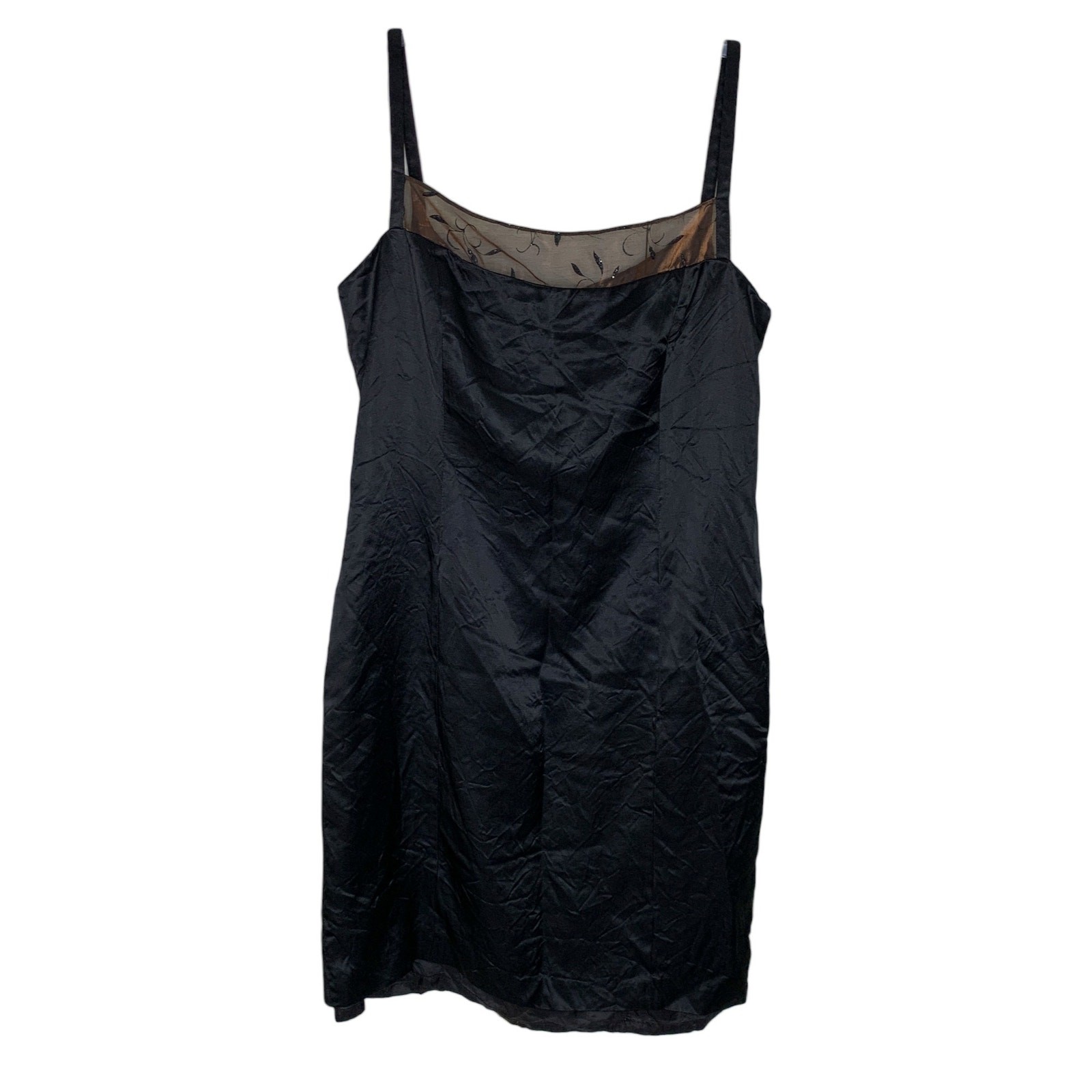 Vintage YL by Yair Black Cocktail Mini 90s Retro Silky Dress Size 12