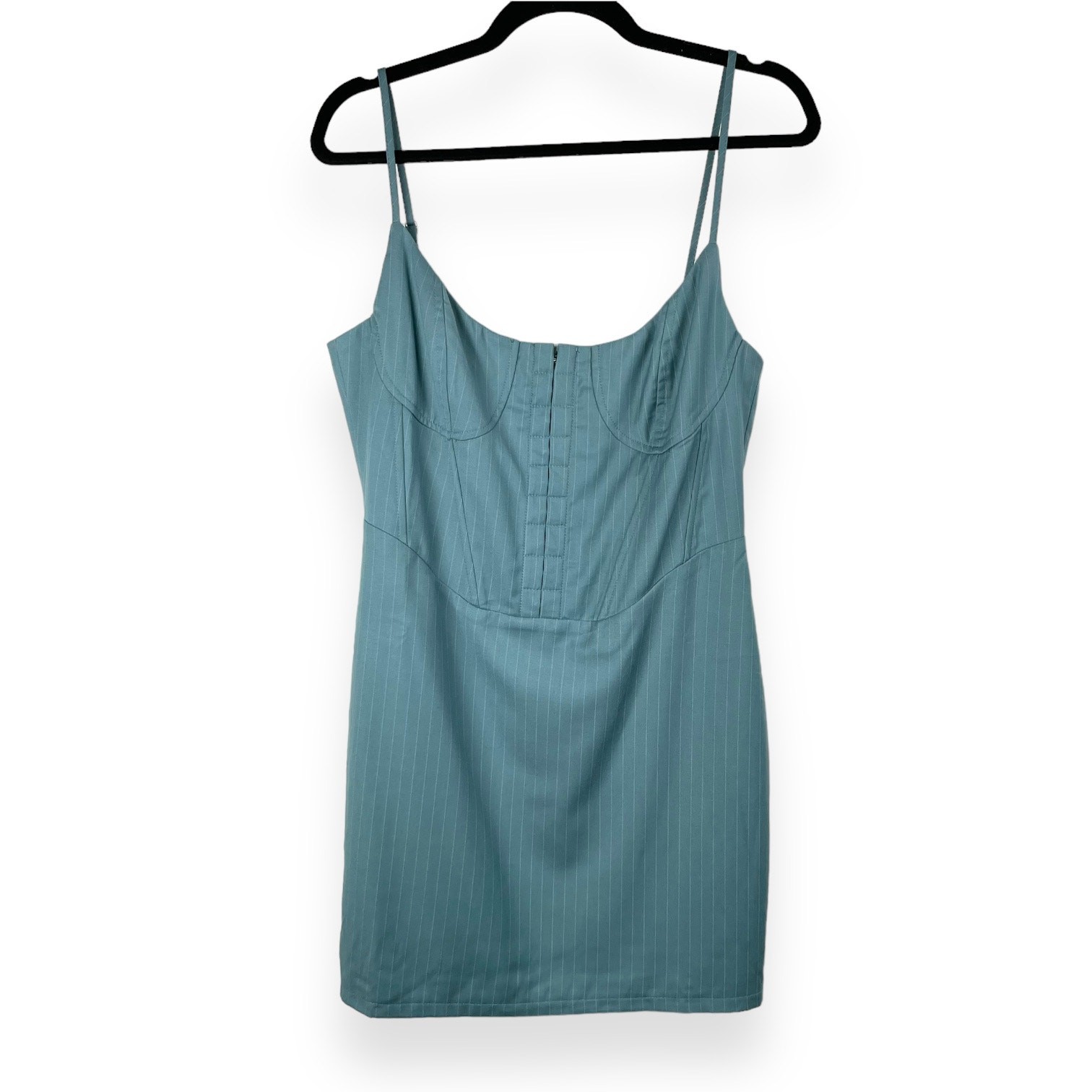 Pacsun Kendall & Kylie Stripe Corset Minidress Sz L Teal Blue Underwire Bustier