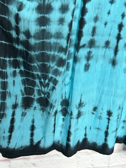 Small/Medium New Tie Dye Gray Black Aqua Blue Gauze Slip Dress Beach Cover 50$
