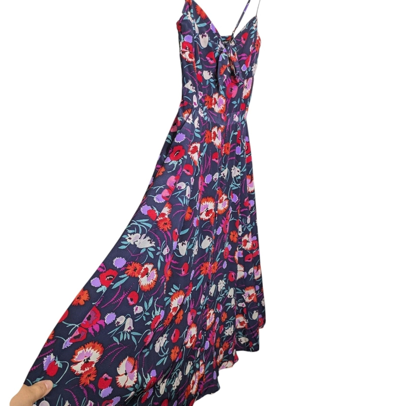 Yumi Kim Pretty Woman Silk Floral Midi Dress XS Button Front Rivington Valley
