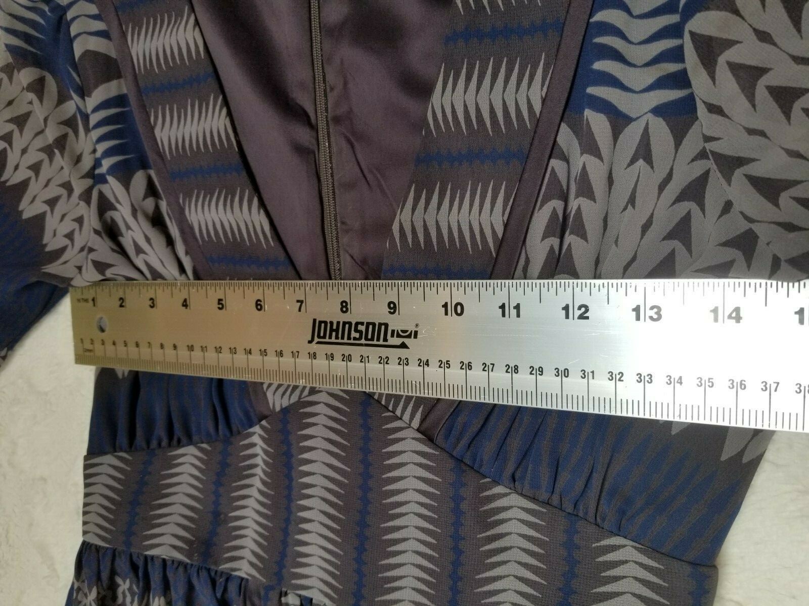 Vintage BCBGENERATION Womens V-neck Empire Waist Dress Size 0 Blue Lined
