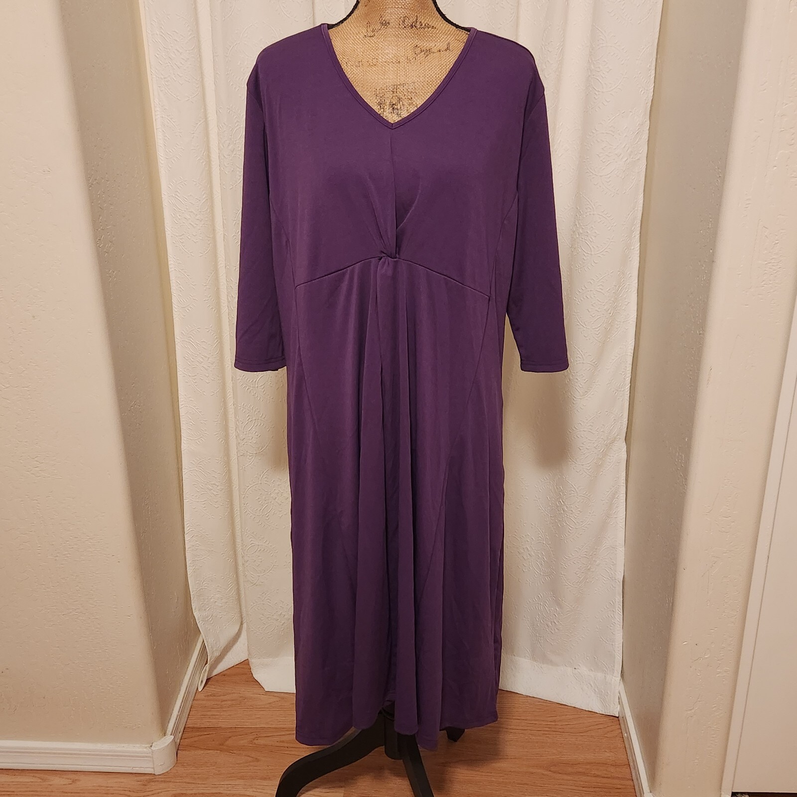 Cocoepps Women’s 6XL Prple 3/4 Sleeve Sheath Dress NEW
