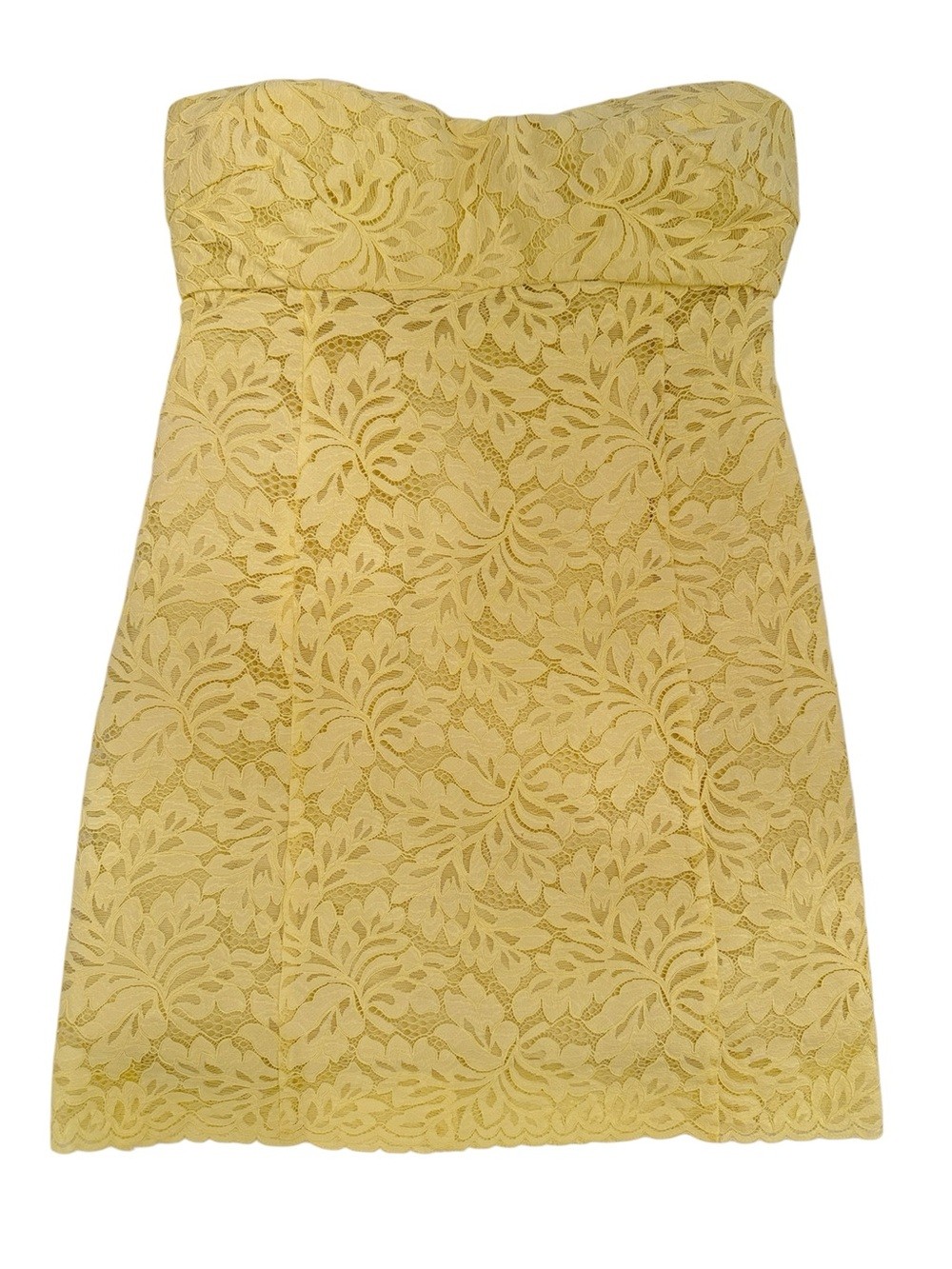 MNG Mango Yellow Lace Strapless Mini Dress NWT Size Medium