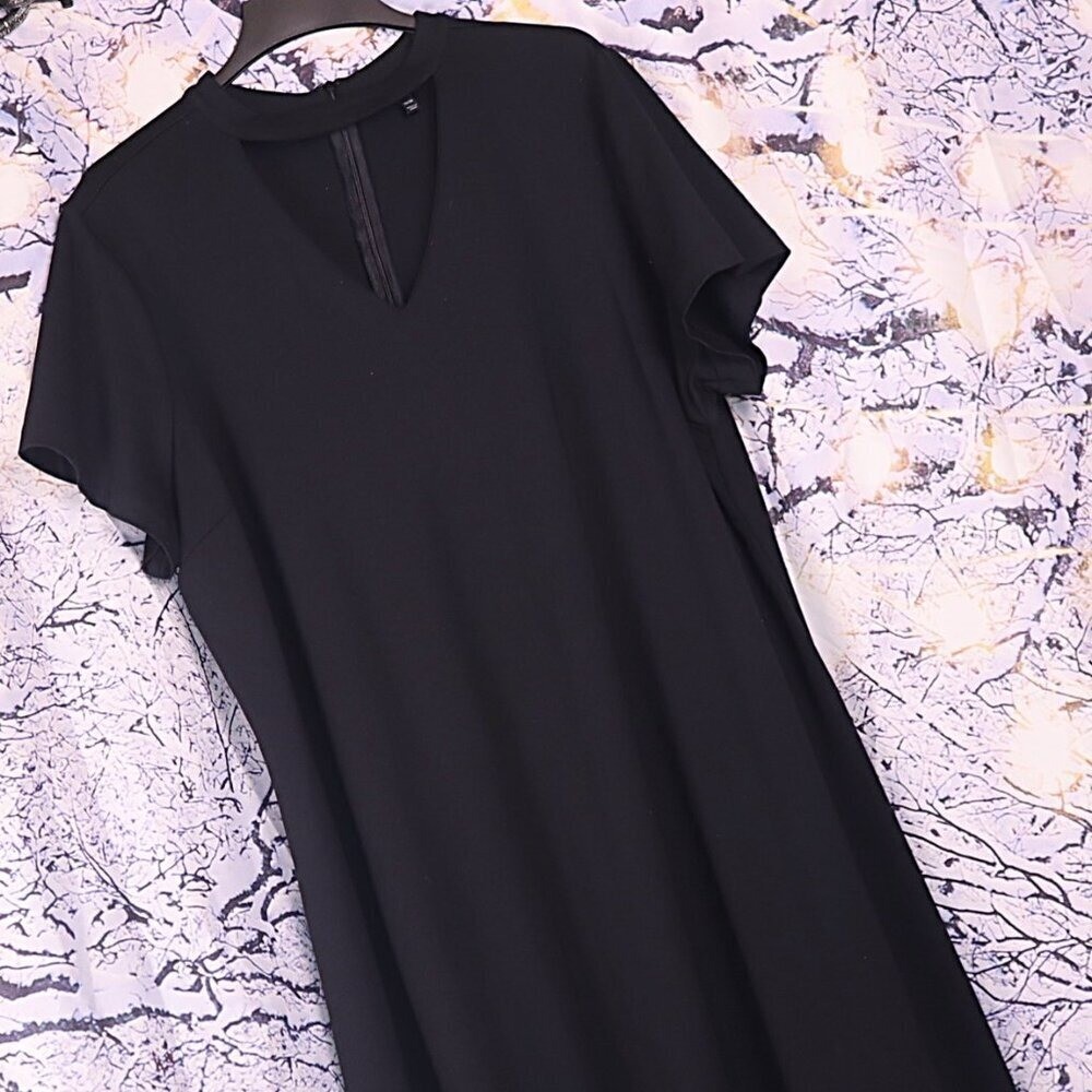 KEYHOLE BLACK DRESS 26/28 Lane Bryant Plus LBD Cocktail Formal Office A-line 90s