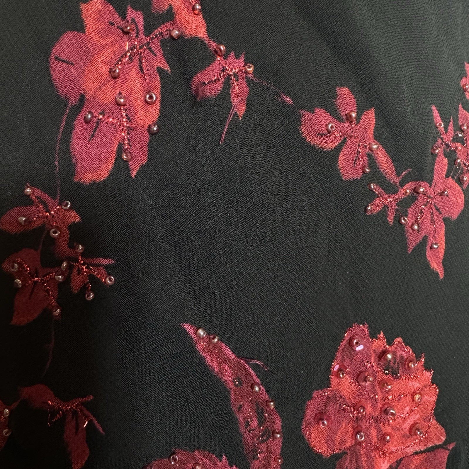 Connected Apparel Dress Y2K Sheer Floral Beaded Grunge Fairy Whimsygoth Size S