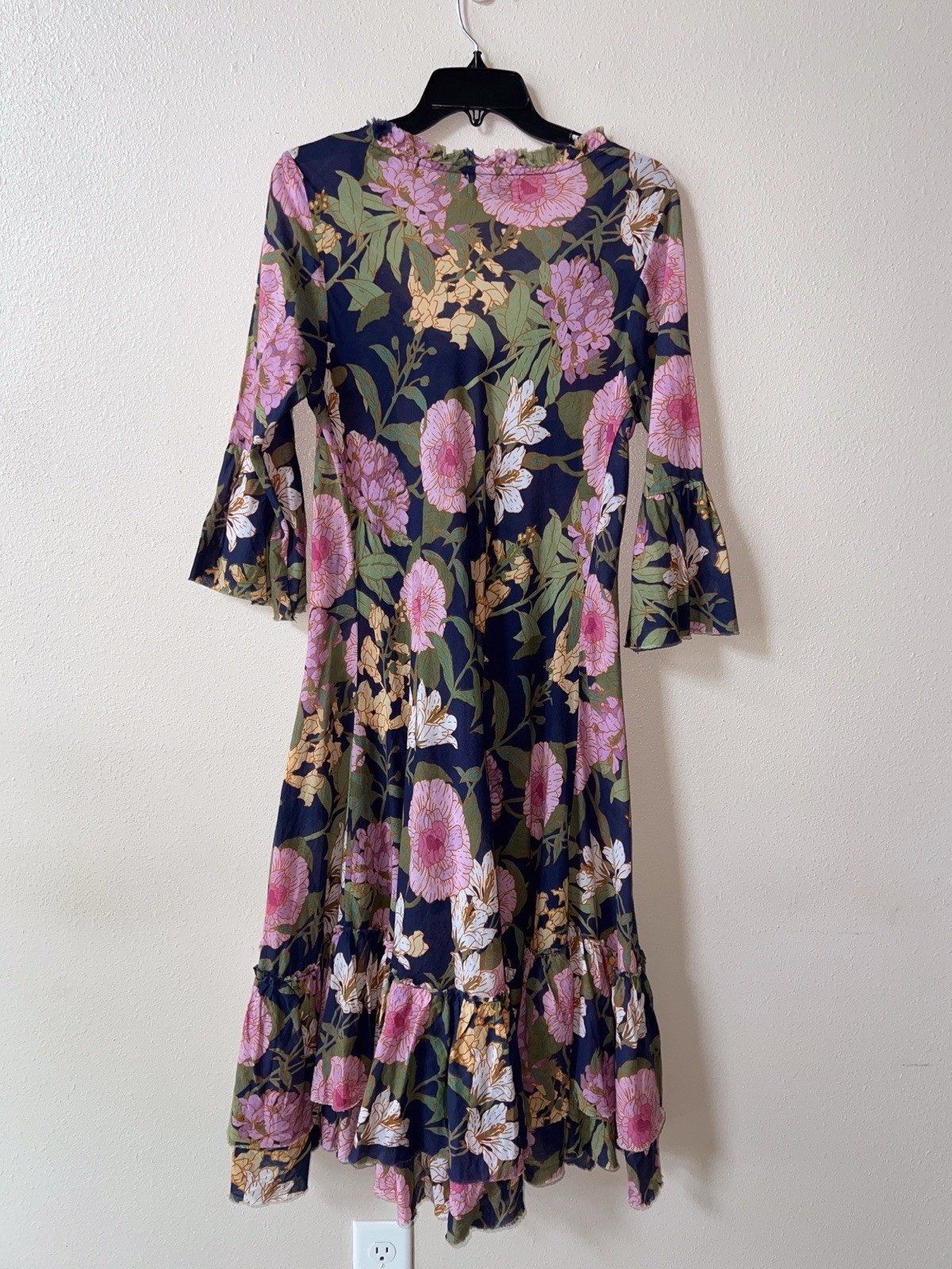 ONE SEASON Australia Valentina Cotton Dress Medium Midi Floral St Barts Boho