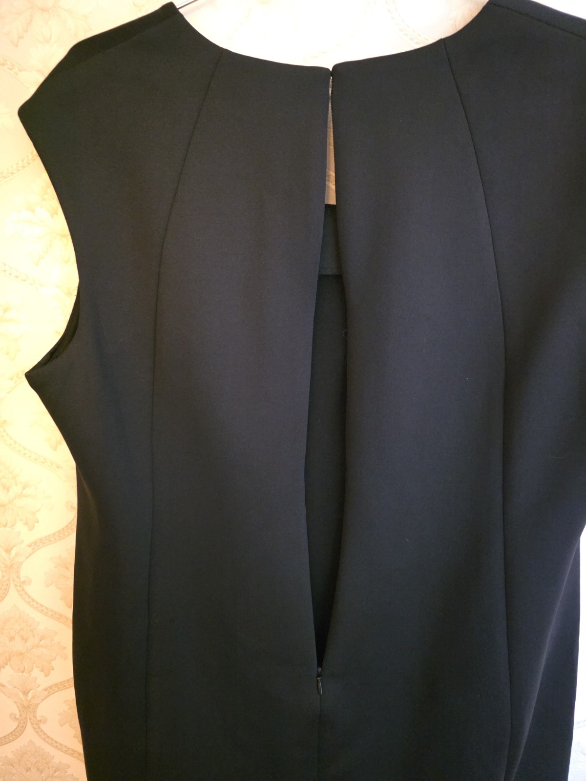 Calvin Klein Black Sheath Dress Snake Pattern Down Front Back Zipper Size 18W