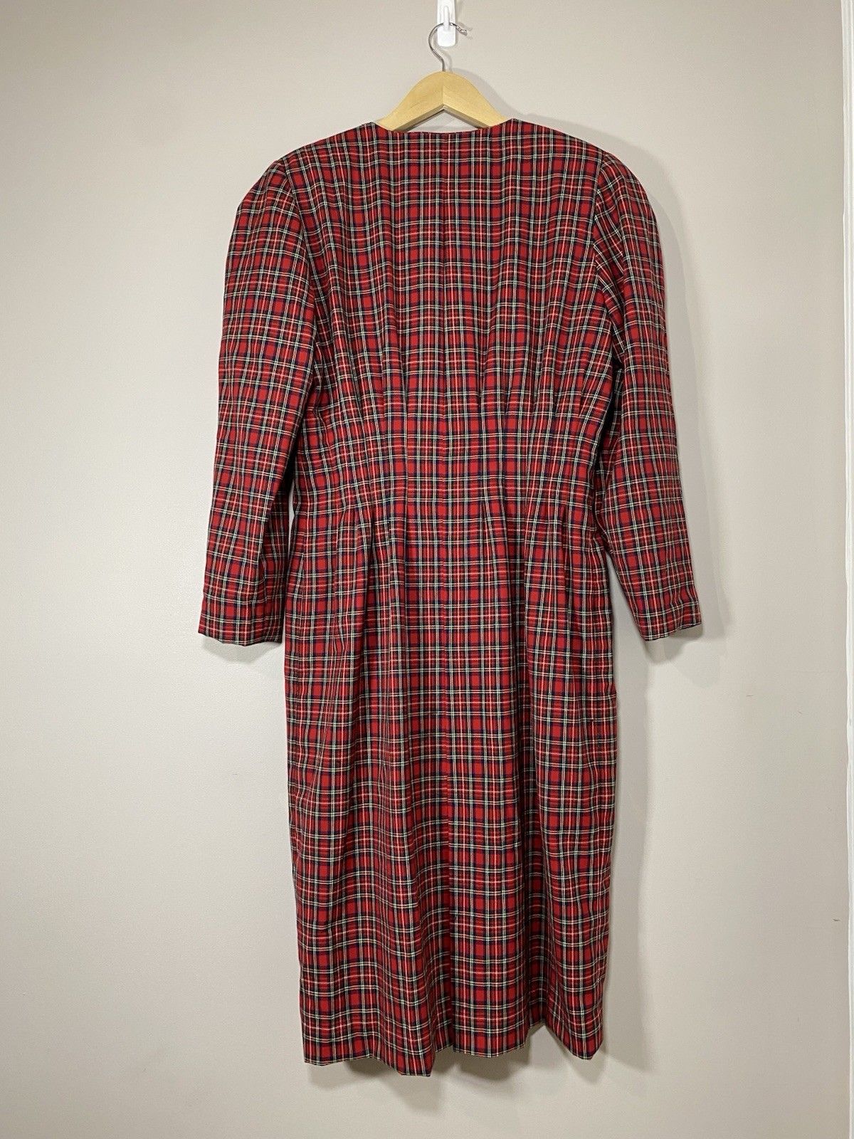 VTG Pendleton Virgin Wool Plaid Dress Red Tartan Double Breasted MEDIUM?