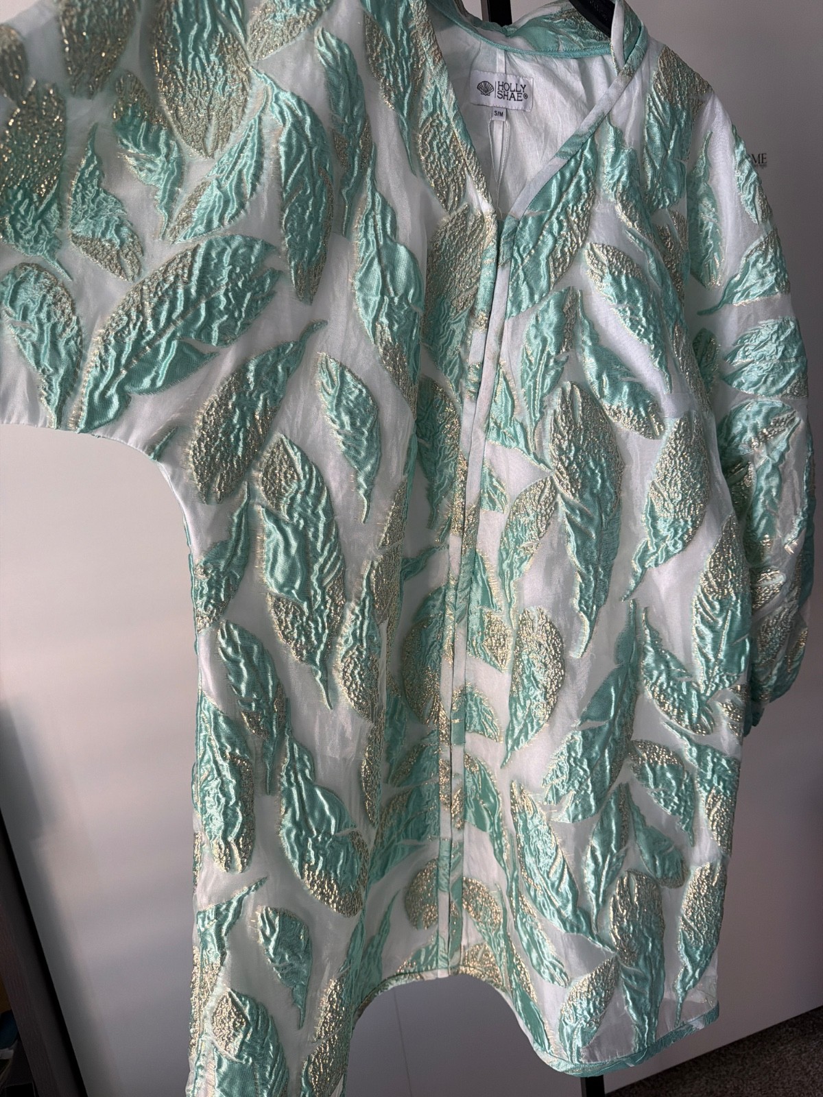 New! Holly Shae CeCe Caftan Mint Green & Gold One Size (fits sz 2-16) MSRP $298