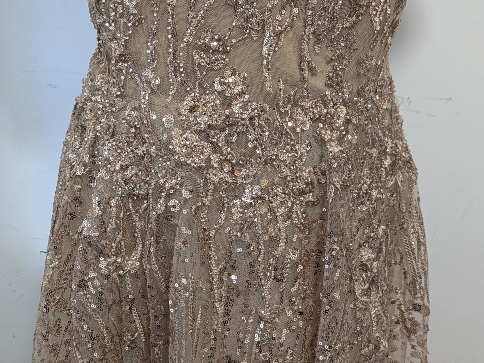 Mac Duggal Embellished Butterfly Fit & Flare Tea-Length Dress Size 12 Wedding