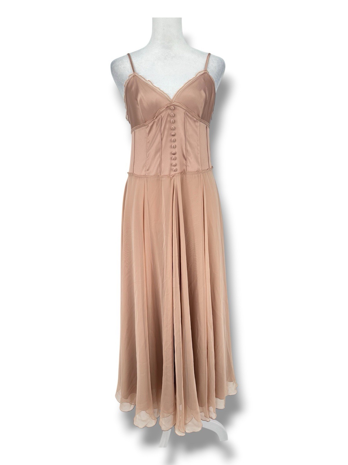 Victoria’s Secret Champagne Corset Midi Slip Dress S Coquette Balletcore Fairy
