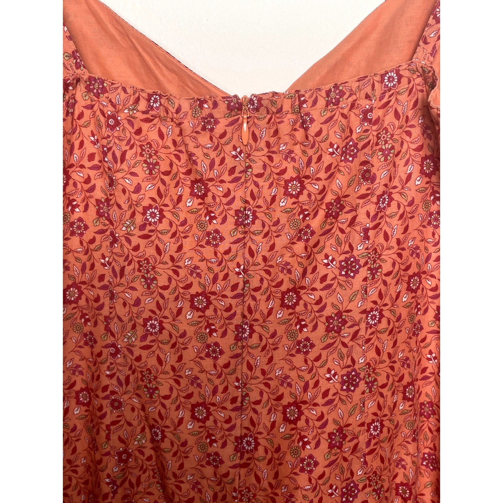 VTG Old Navy y2K Orange Ditzy Floral Babydoll Dress Beach Lizzie Mean Girls twee