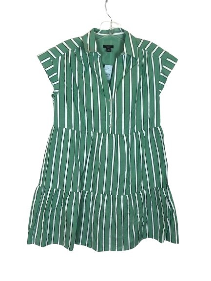 NWT Ann Taylor Factory Petite Size XS XSP Green Tiered A-Line Striped Dress NEW