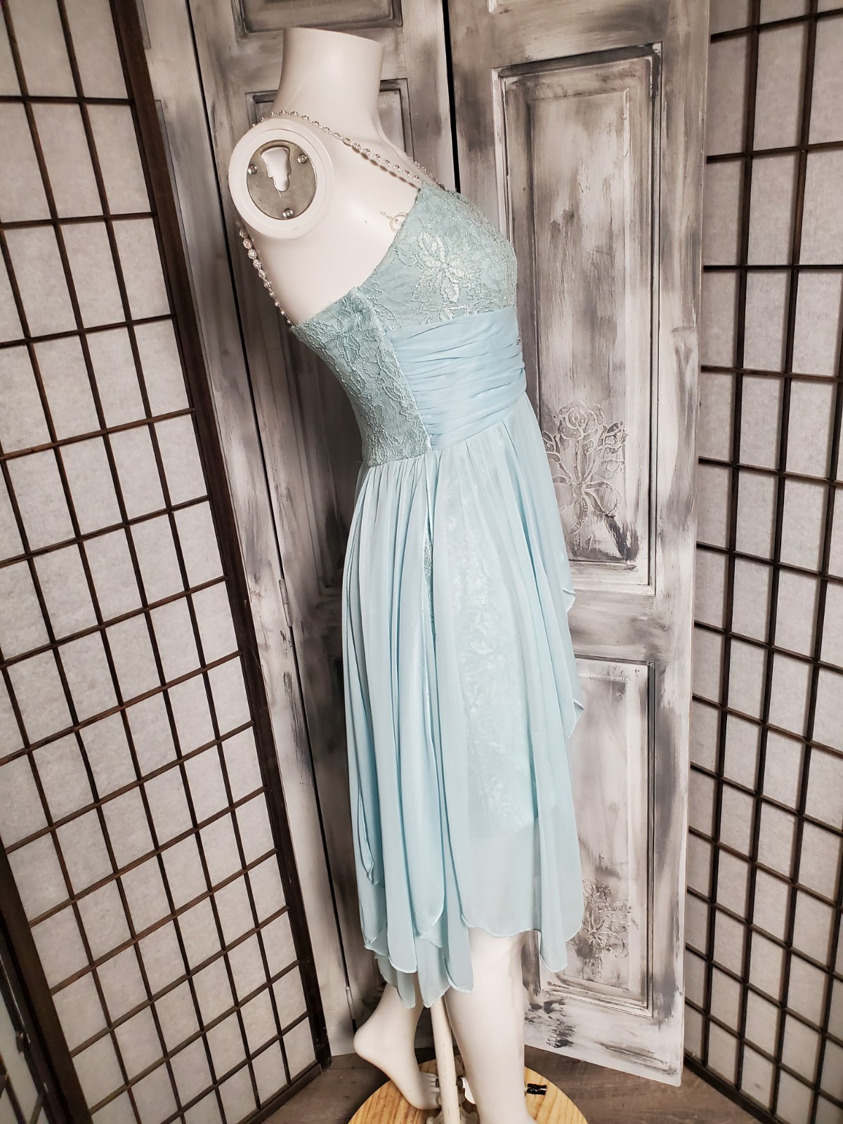 PXS Sequin Hearts pixie Hem Chiffon Party Prom Clubbing Dress Ethereal Nicks