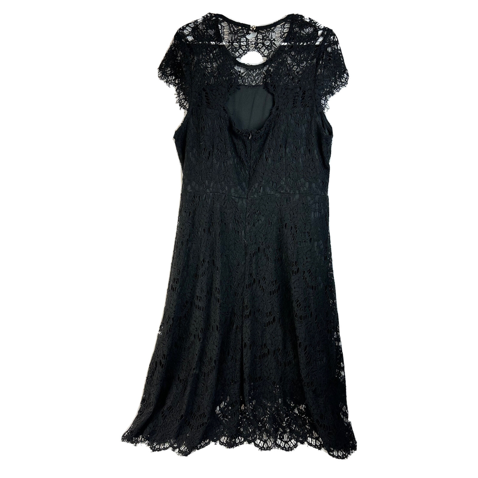 Lane Bryant Dress Black Solid Lace Size 20 Modest Classic Romantic Goth