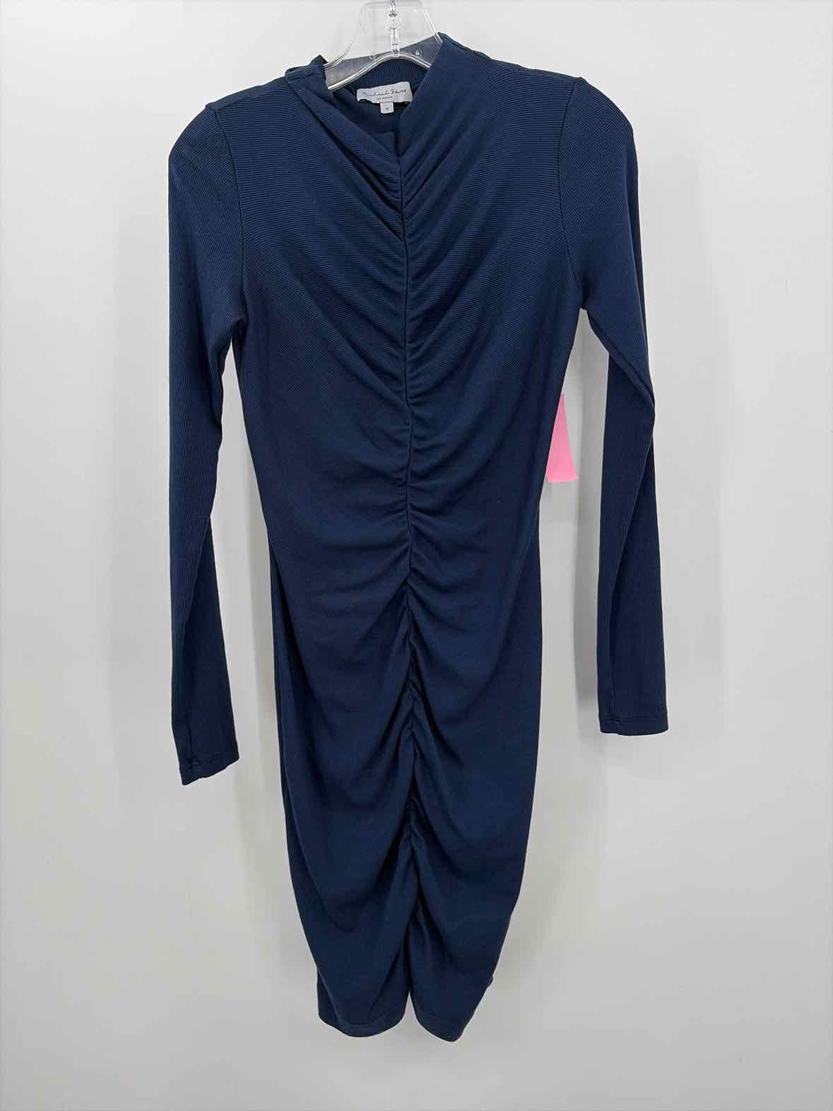 Pre-Owned Michael Stars Blue Size Small Knee Length Long Sleeve Dress