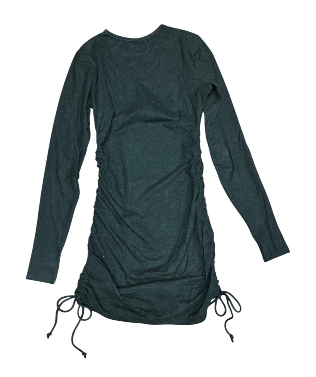 SOCIAL TOURIST Black Ruched Sides Long Sleeve Mini Dress Women’s Size S