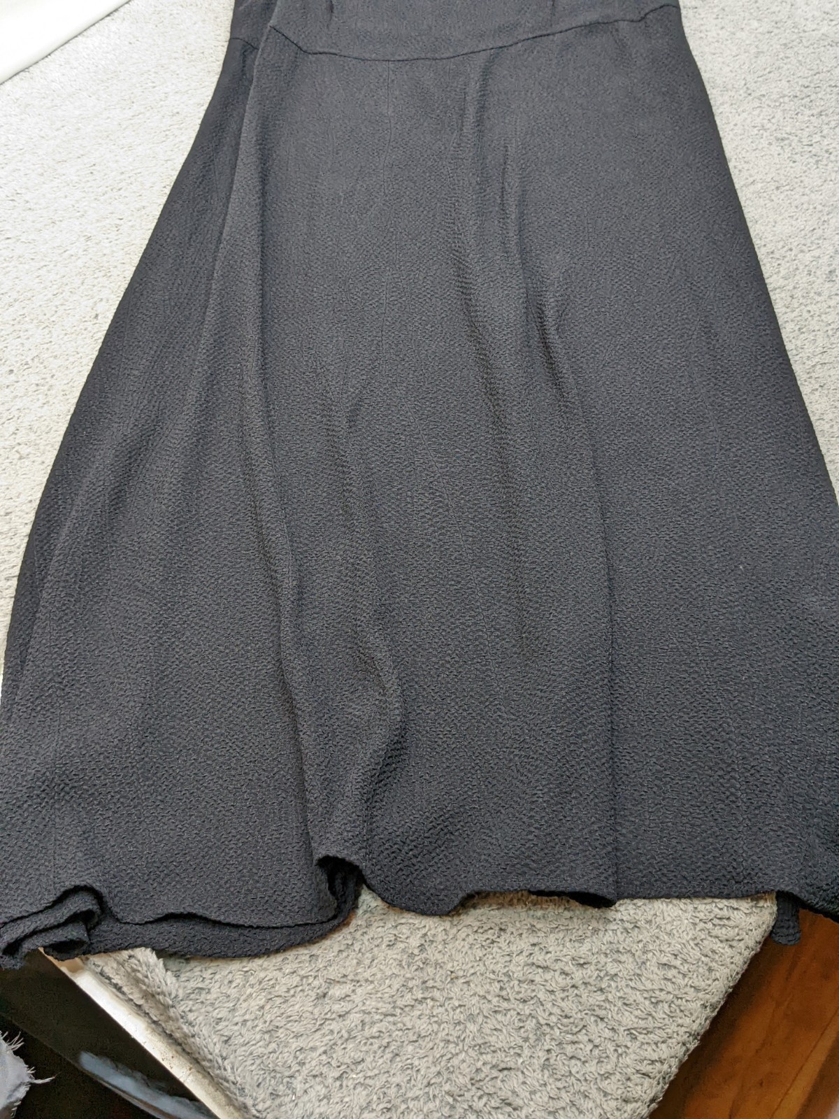 Vtg 90s Oversized Black Rayon Dress Size 16 Lagenlook Sleeveless Minimalist USA