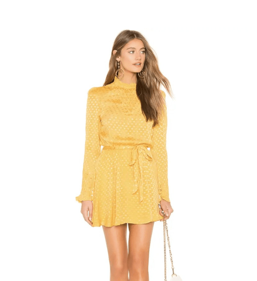 Tularosa Gianna Mini Dress in Mustard Size Small NWT (12-7)
