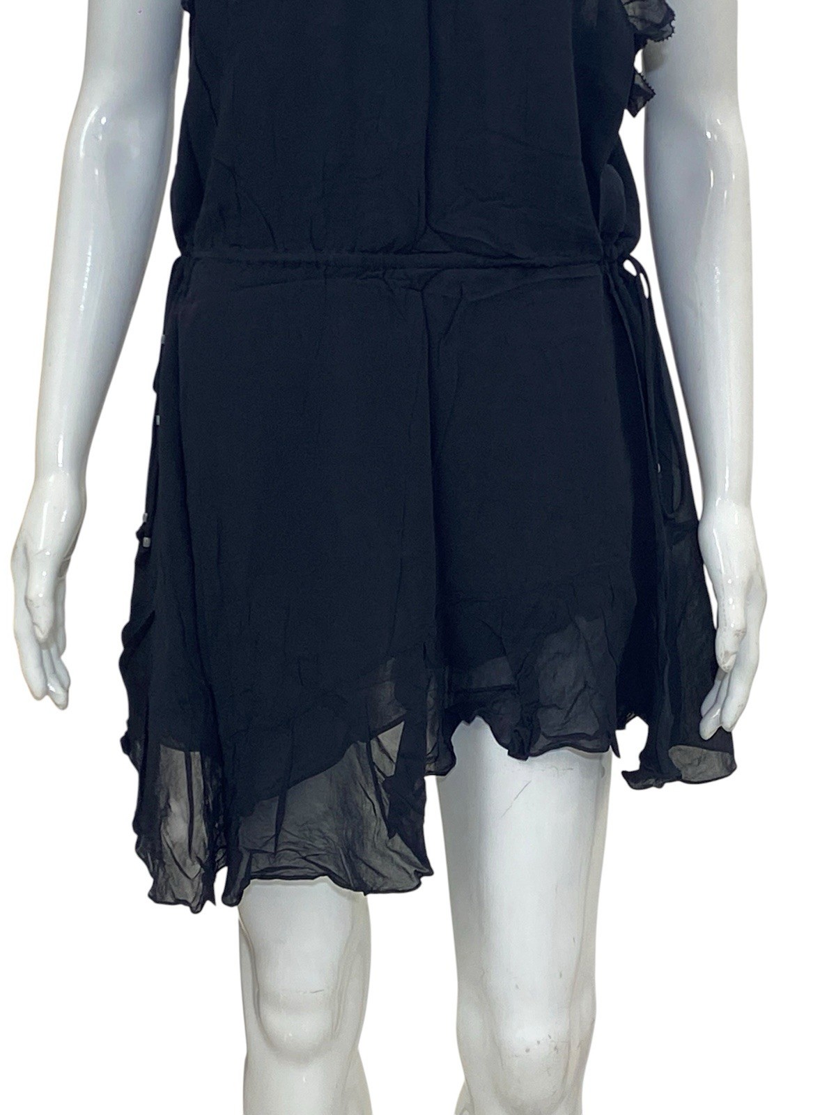 Isabel Marant Etoile Betty Vintage Spaghetti Strap Ruffle Short Mini Dress S 36