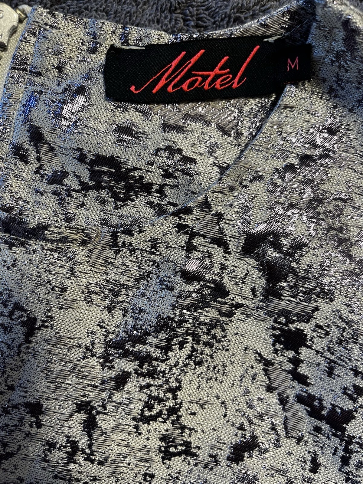 Motel Rocks Cheeky Lilac Haze Silver and Purple Mini Dress Size M