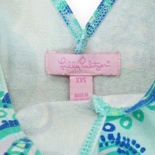 Lilly Pulitzer Dahlia Poolside Blue Keep It Current Terry Fit Flare Dress XXS