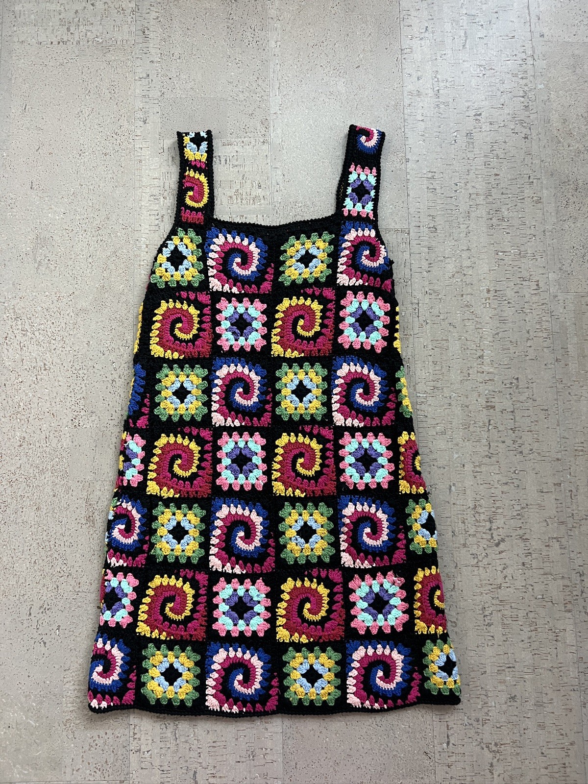 STAUD Women’s Psychedelic Cotton Crochet Knit Minidress Size XS
