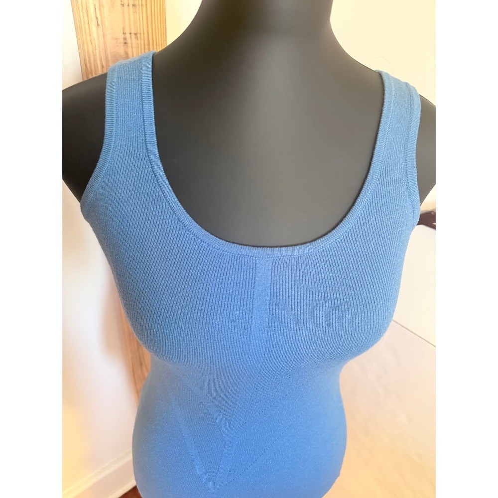 Willow & Wind Blue Ribbed Knit Tank Dress Sleeveless Bodycon Midi Size Small