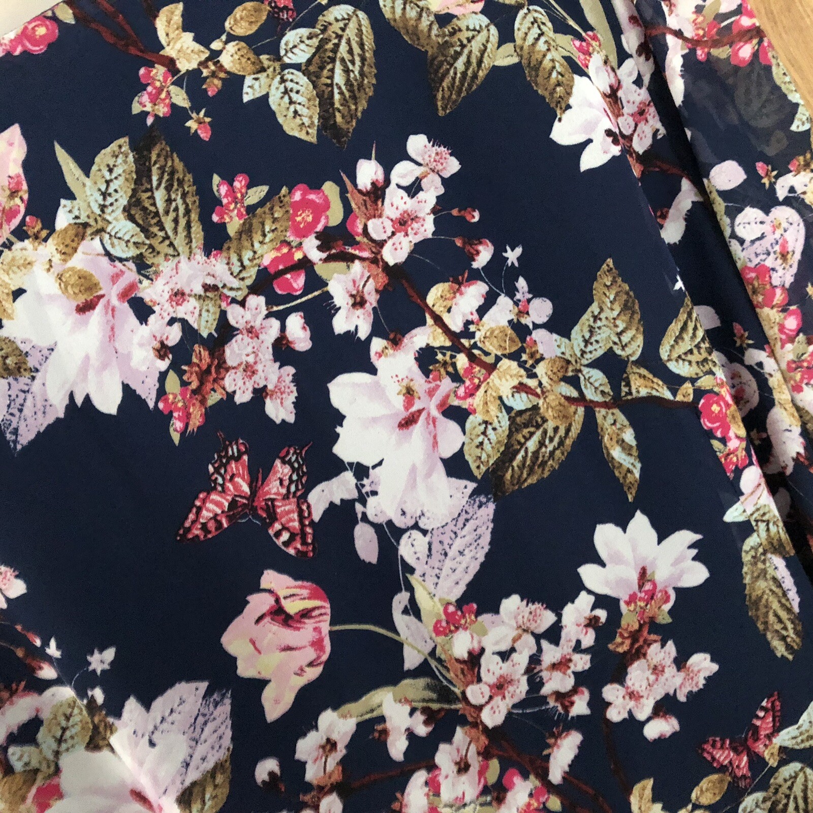 Atmosphere Navy Chiffon Shift Dress – Floral – Size 12 – Used – Good Condition