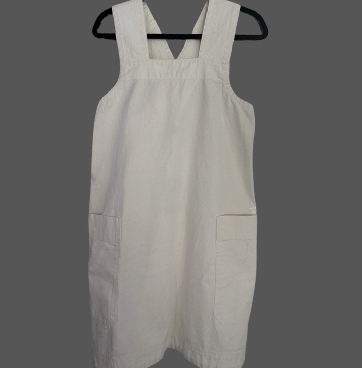 Everlane The Cross – Back Apron Mini Dress Ivory Size Small