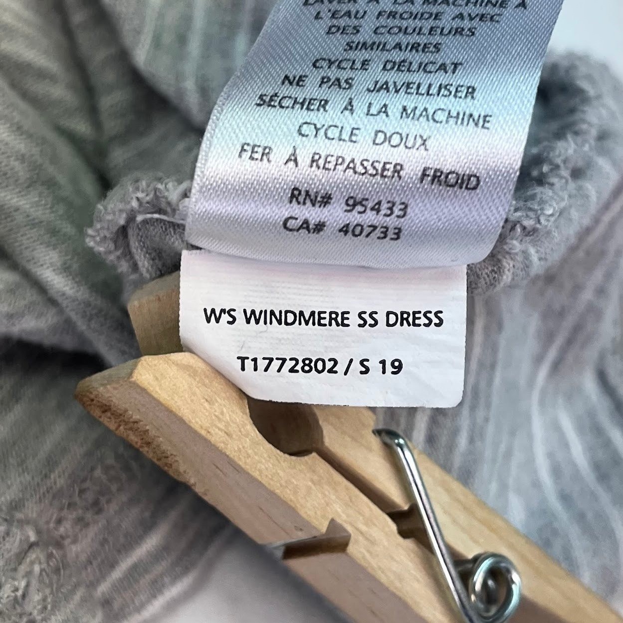 Toad&Co Womens Windmere SS Dress XL Grey Striped Organic Cotton Tencel T1772802
