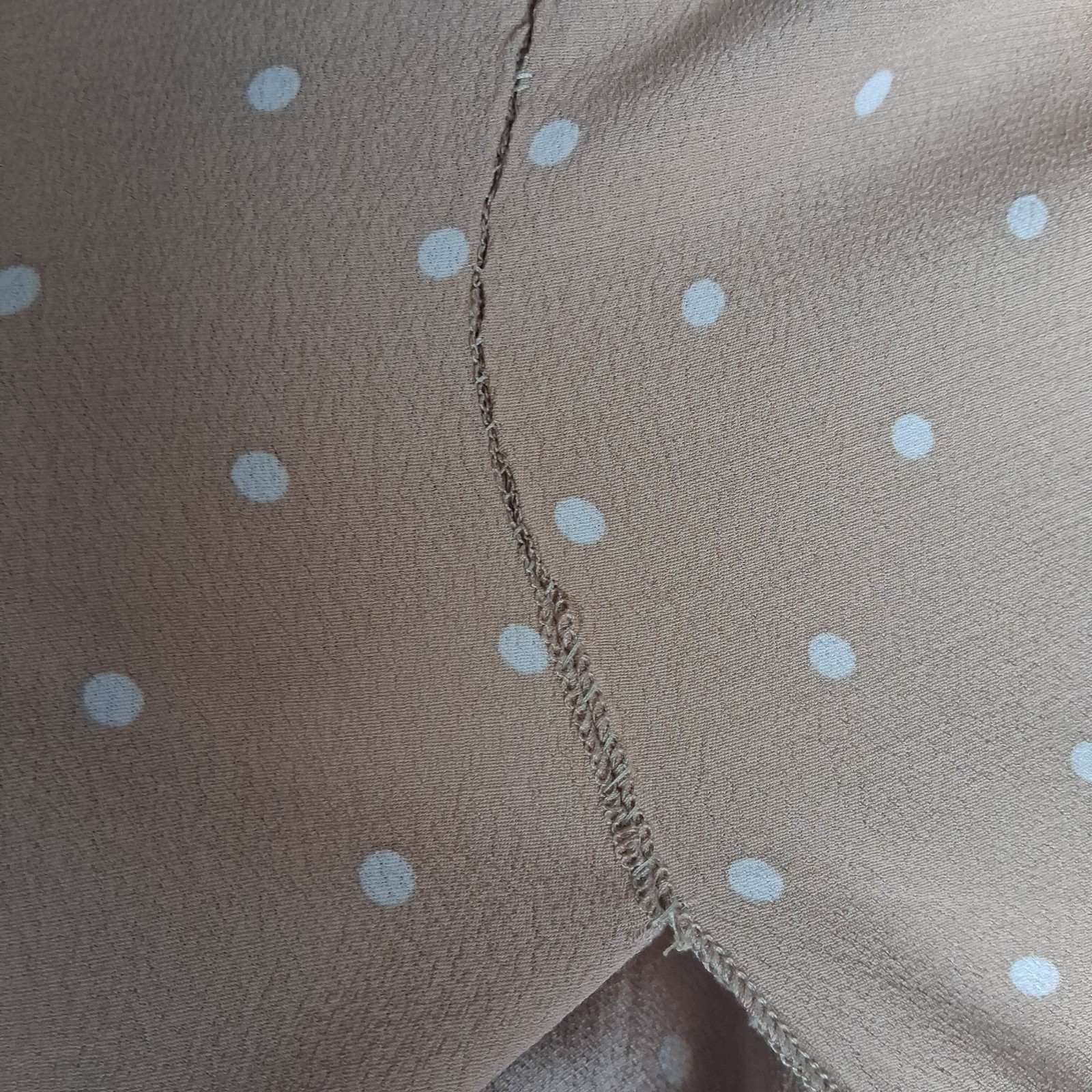 VICI Polka Dot Maxi Dress Flowy Feminine Neutral Tones European Summer Rayon M