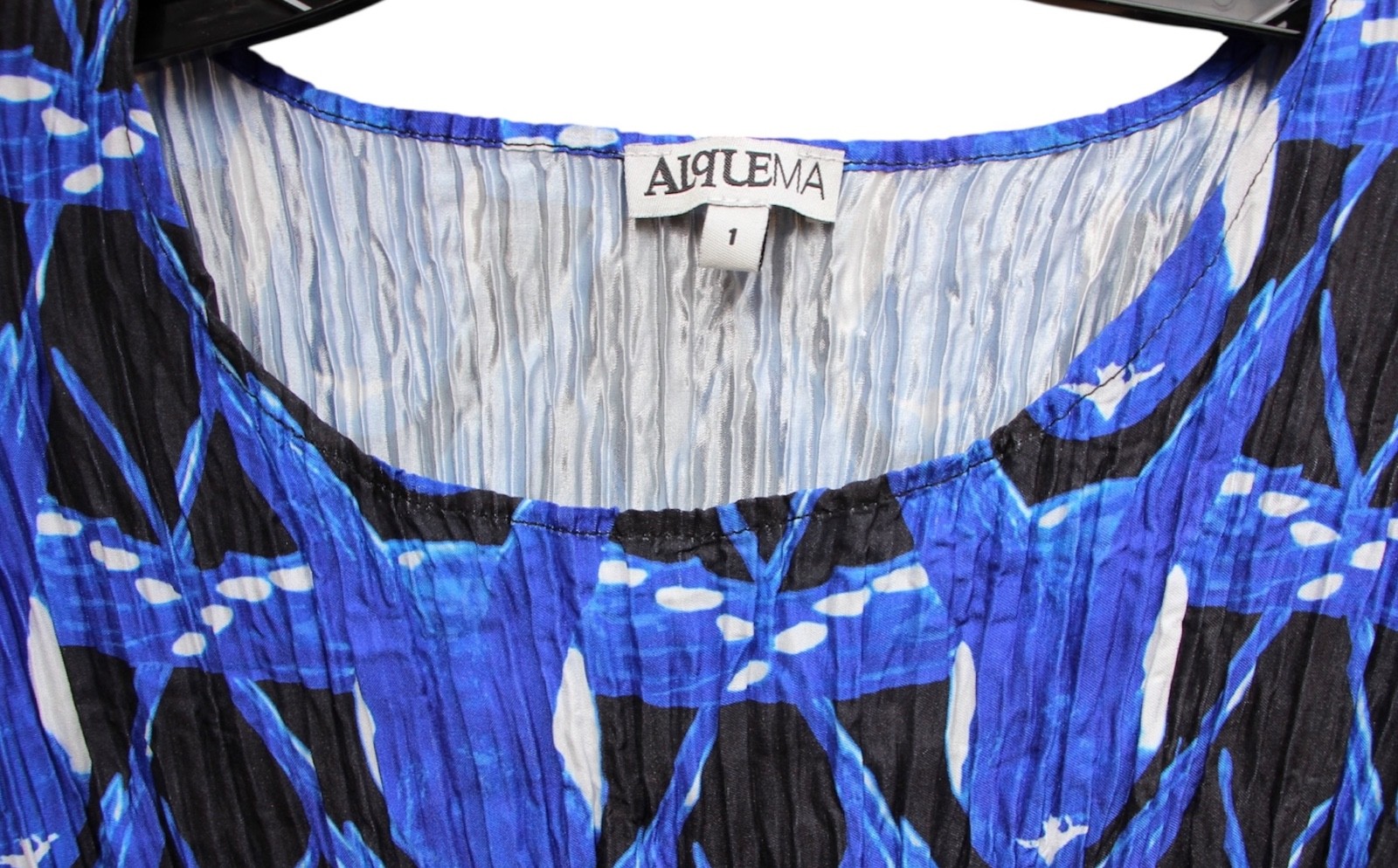 ALQUEMA Smash Pocket Dress Size 1 Crinkle Pleated Abstract Patterned