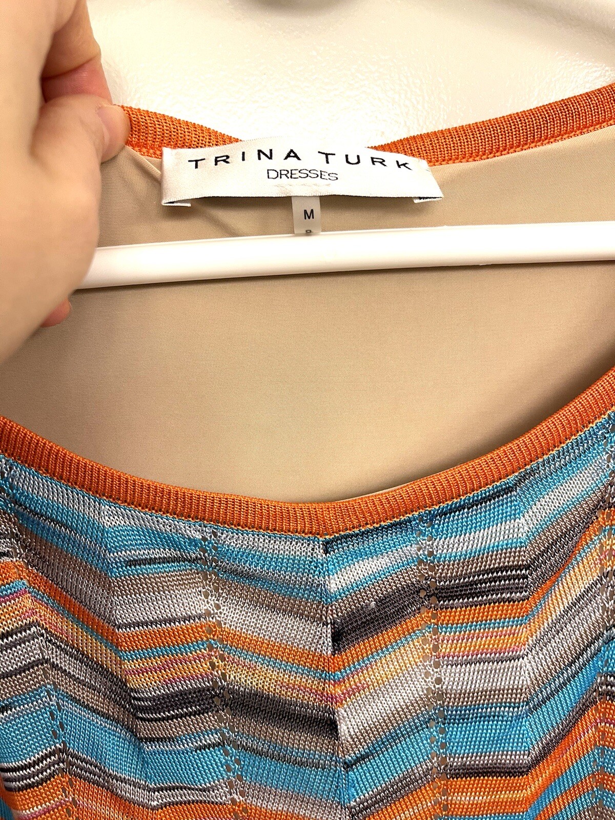 Knit chevron DRESS size medium 268$ NWT boho stunning