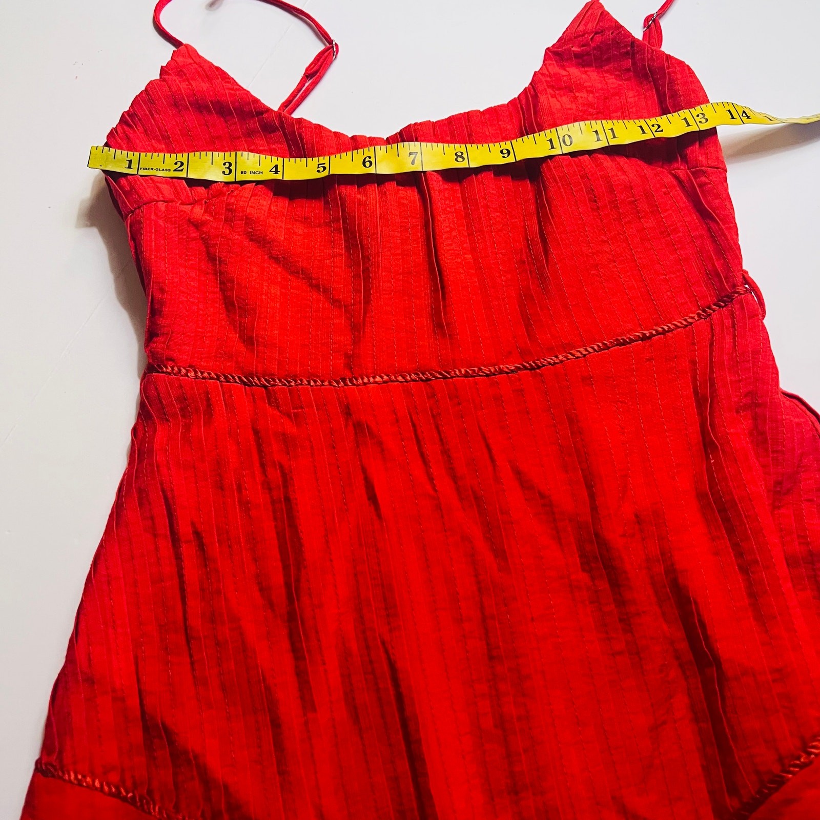 Saints & Secrets Charmed Pintuck Pleated Dress Size XS Red