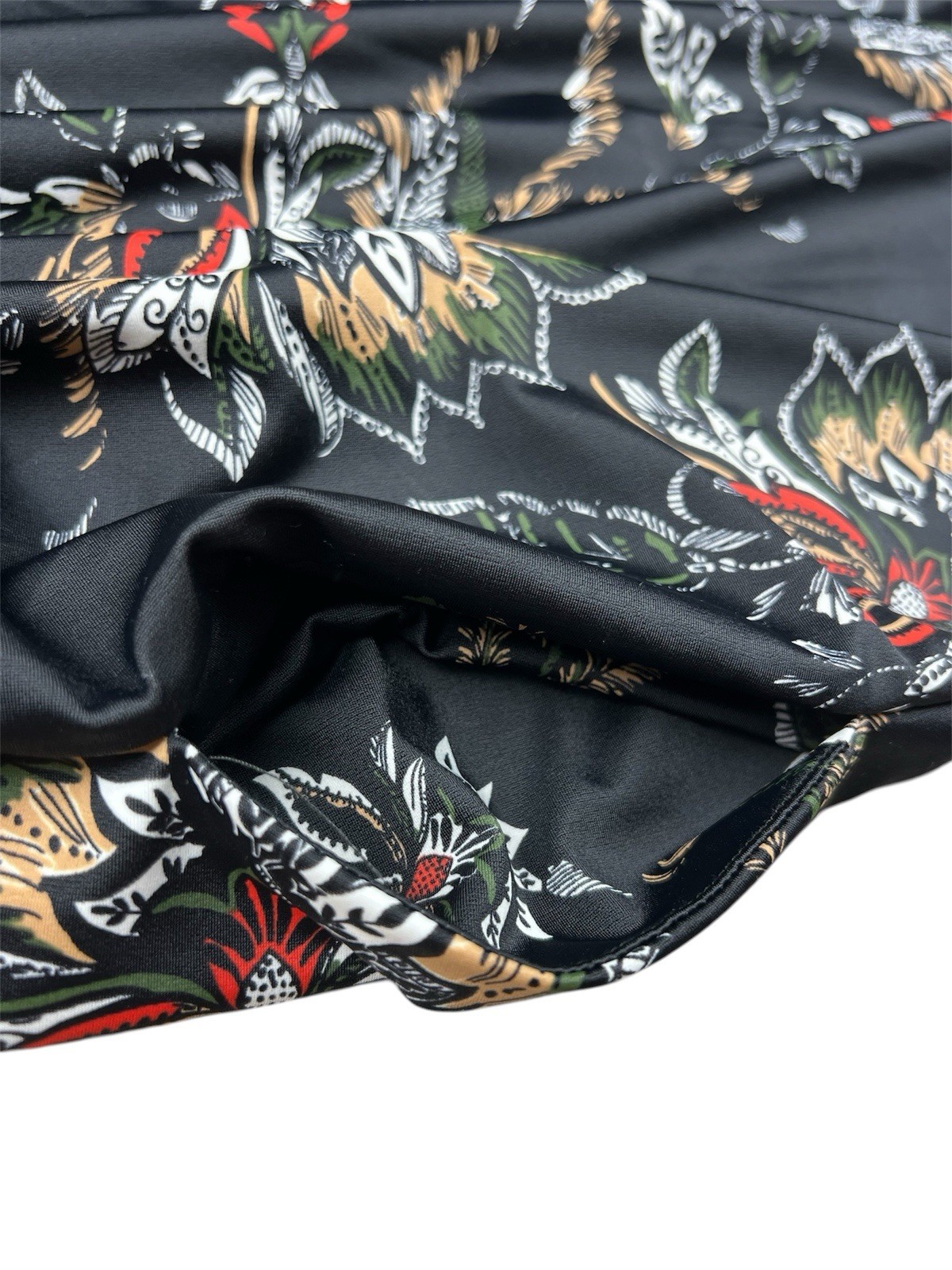 Jude Connally Shift Dress V-Neck 3/4 Bell Sleeve Floral Black Multicolor S