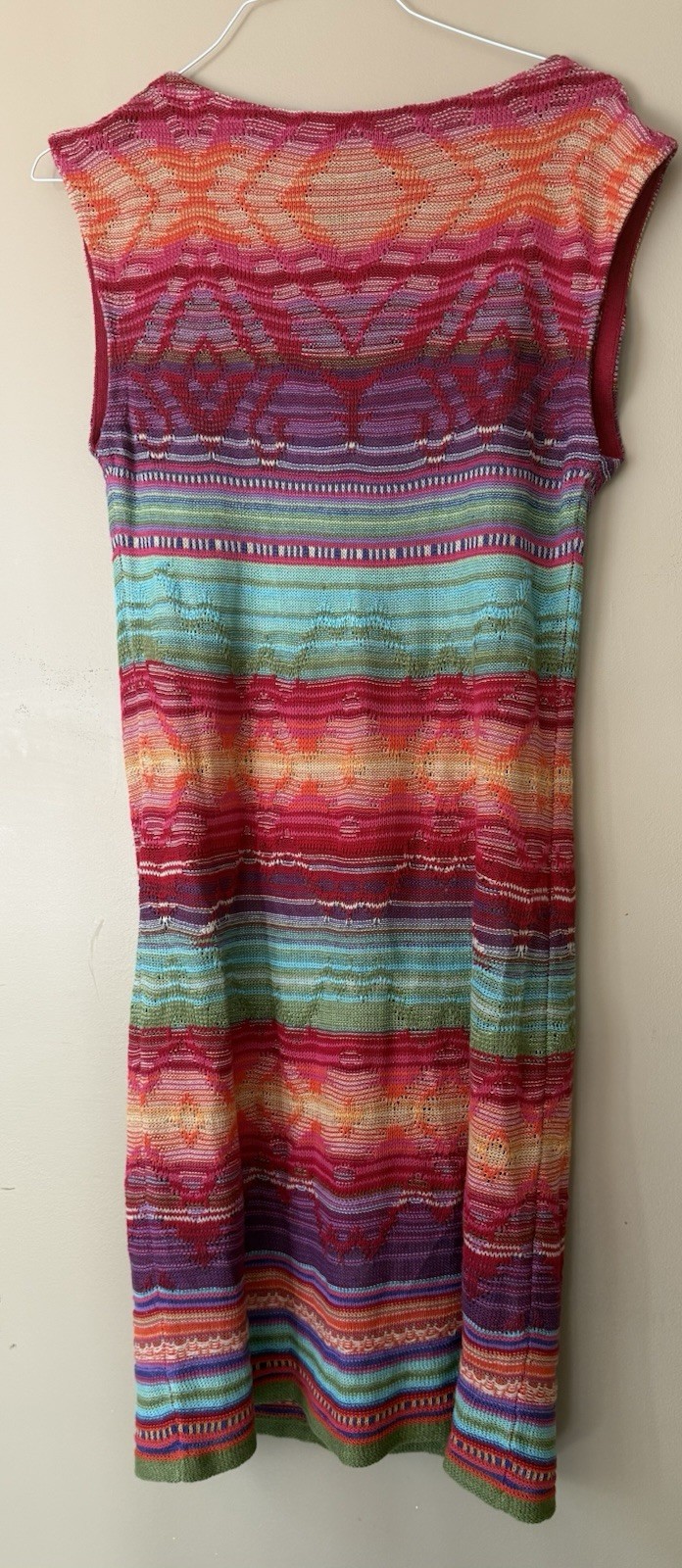 Lauren Ralph Lauren Striped Native Blanket Tribal Linen Aztec Sweater Dress L