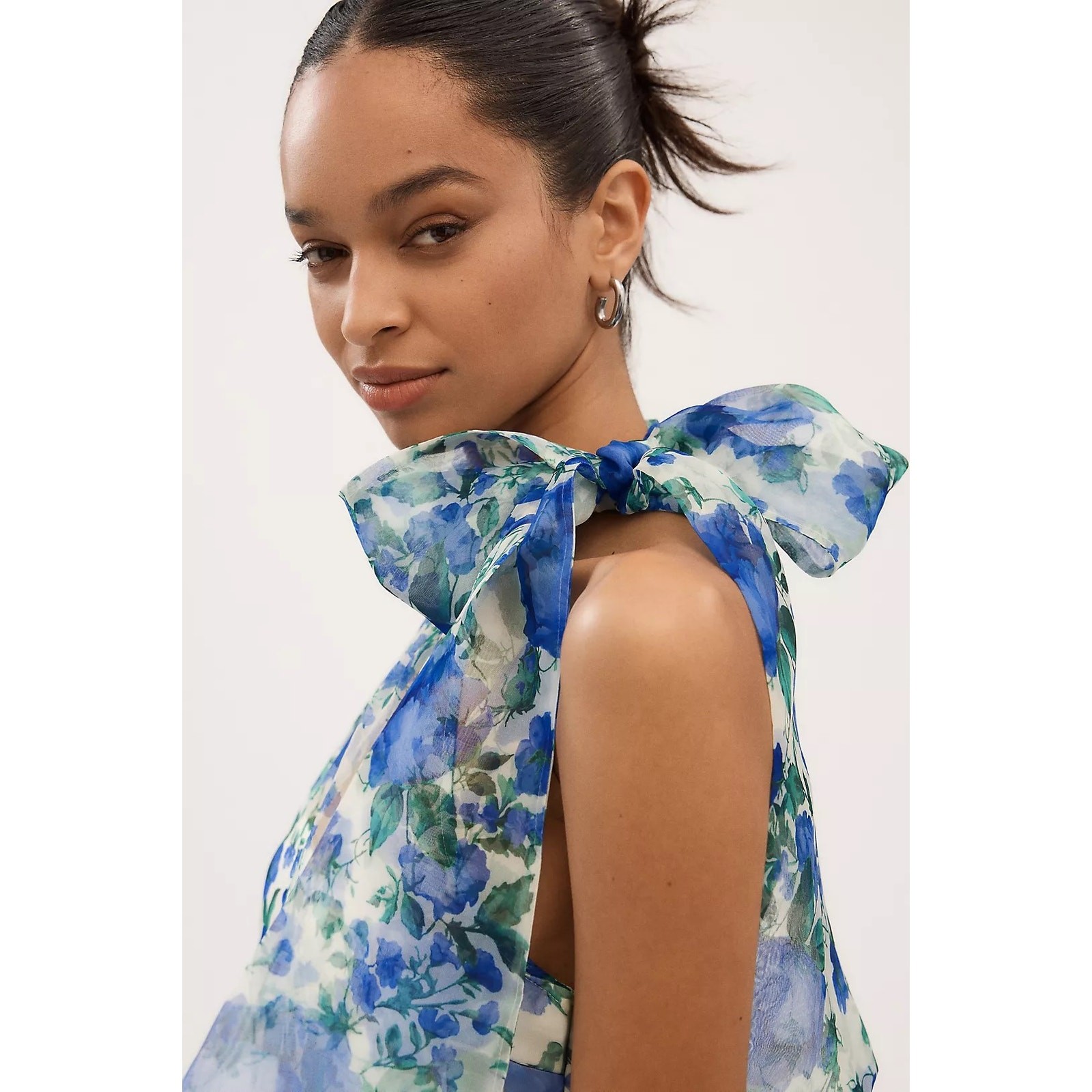 MSRP: $248 ✨ BHLDN Kendall High-Neck Scarf Floral Organza Maxi Dress | Size S/M✨