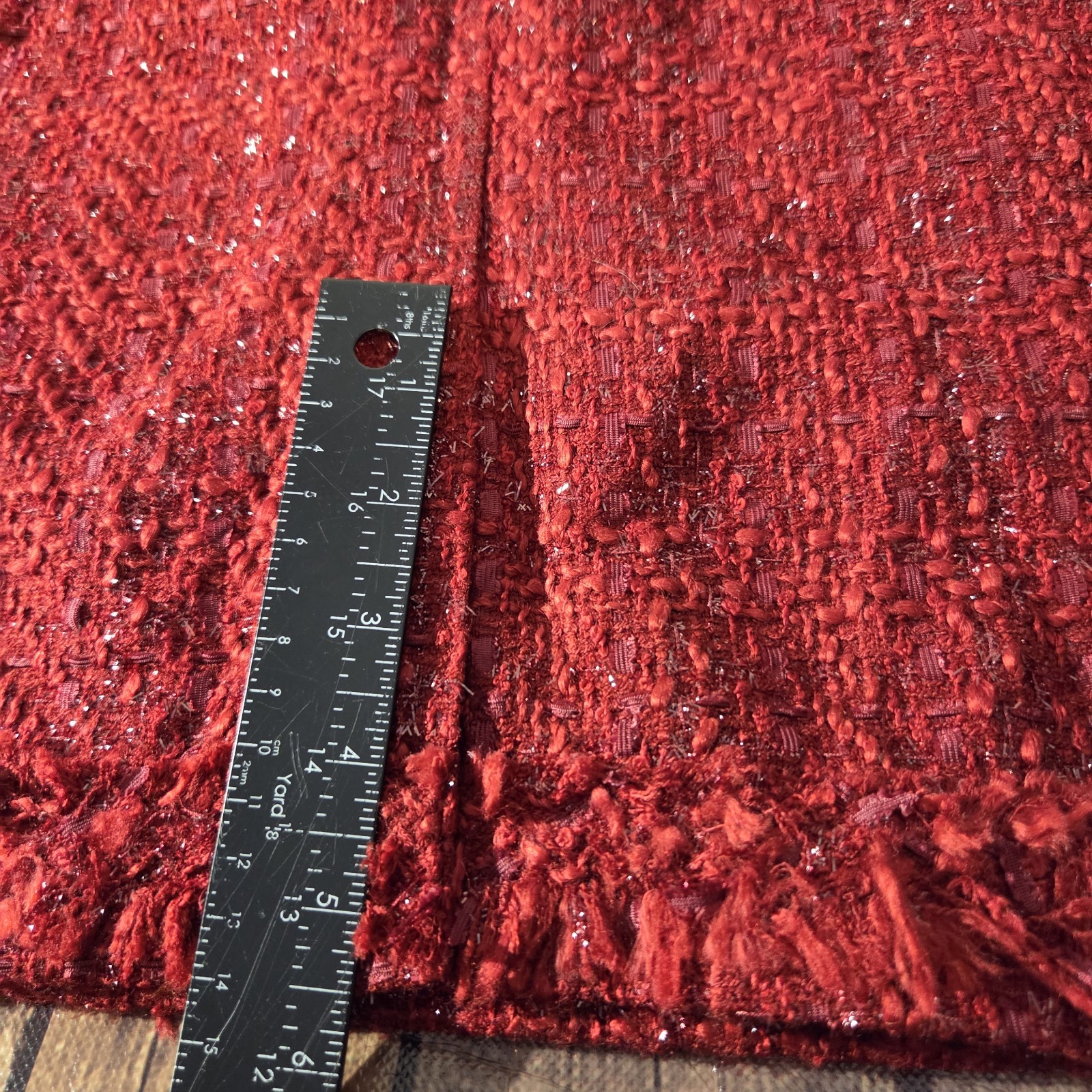 Lands’ End Womens Garnet Tweed Sheath Dress 12 Sleeveless Wool Blend Holiday