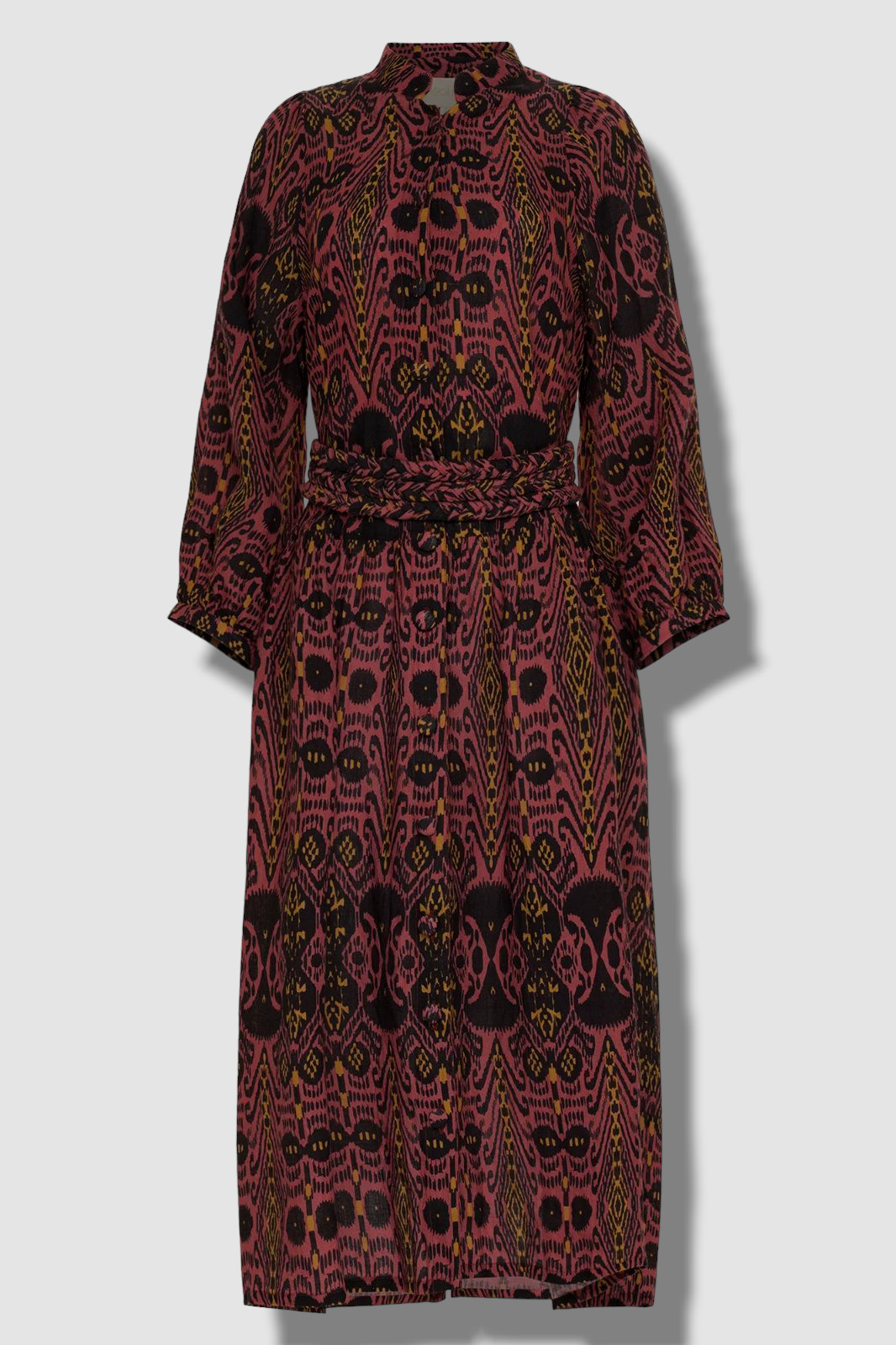 $475 Carolina K Women’s Red Kimono Belted Waist Maxi Dress Size X-Large