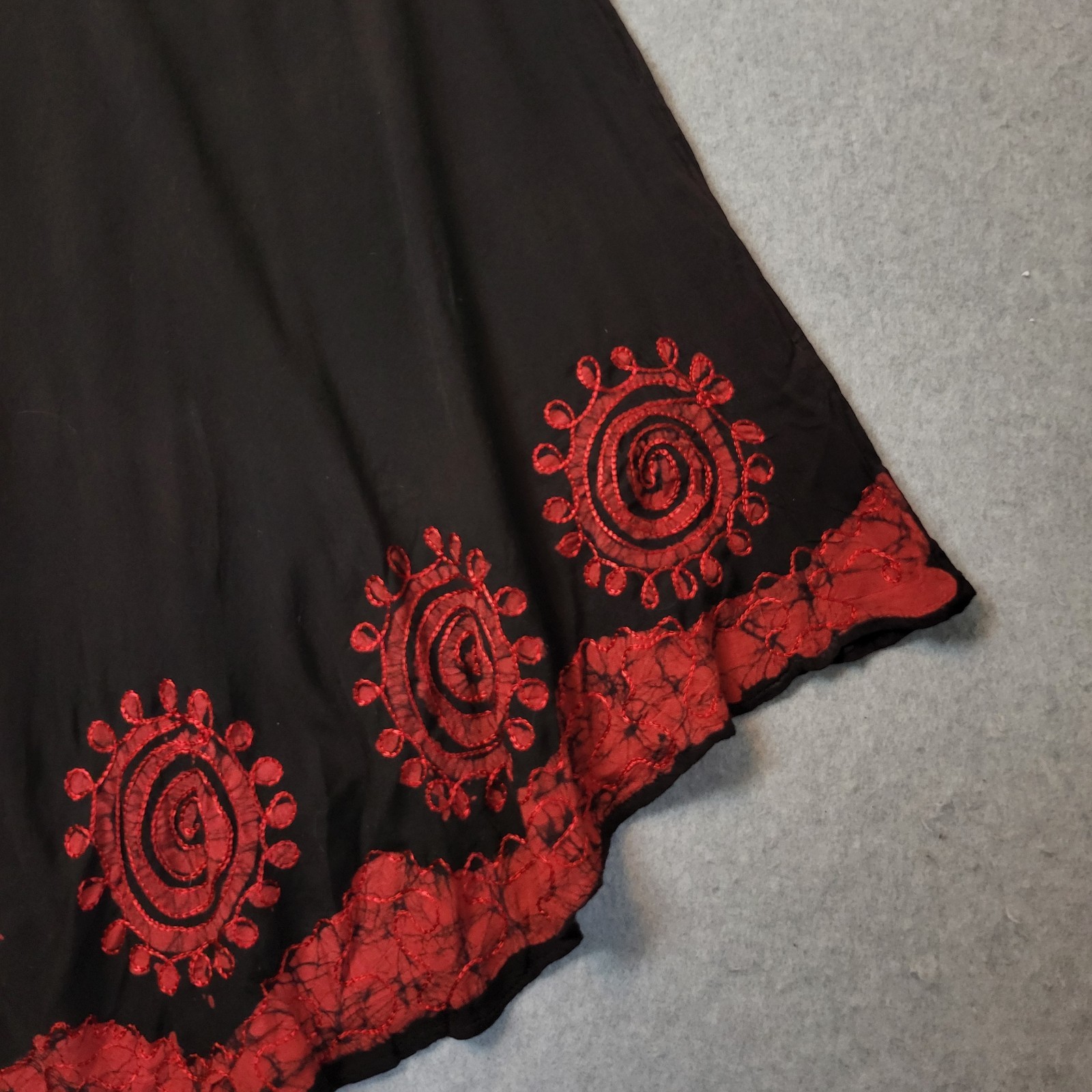 NWT Cute Options Chocolate Floral Embroidered Kaftan Tank Dress Womens Free Size
