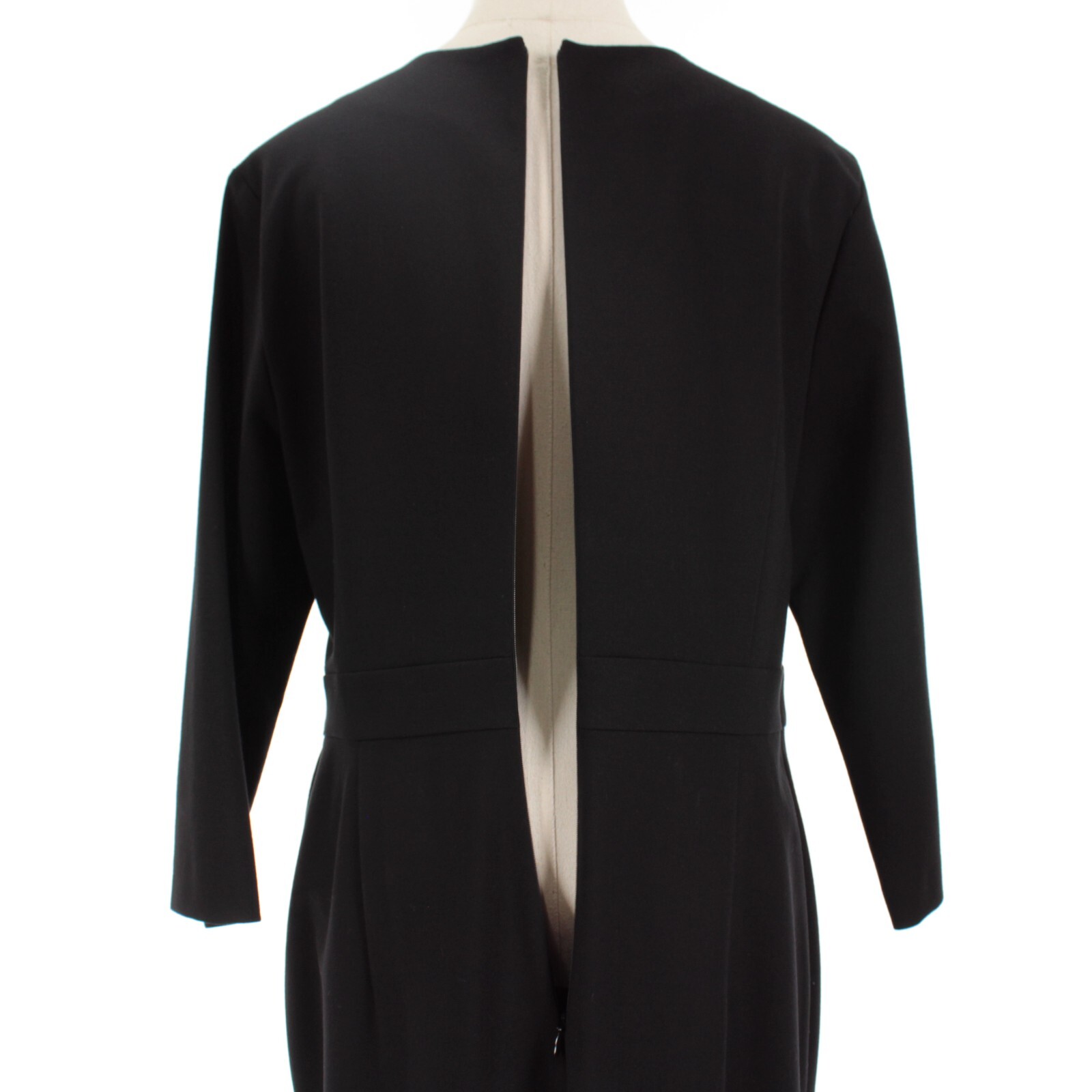 Escada NWT Dhenia 3/4 Sleeve Button Sheath Midi Dress Size 42 in Black/Gold