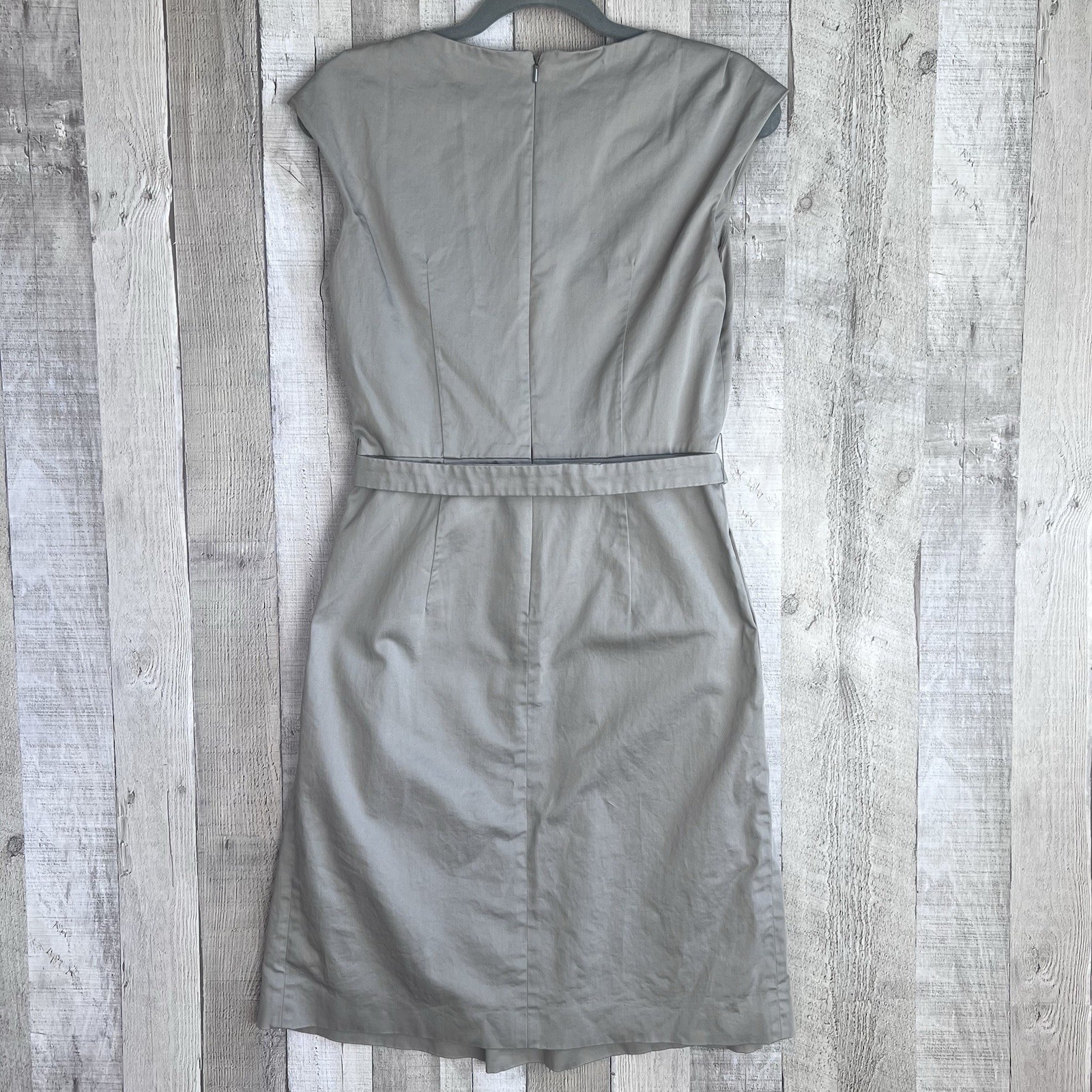 Max Mara Weekend FANELLO A Line Dress Women Size 40/ US-8 Dove Gray Pleated Belt