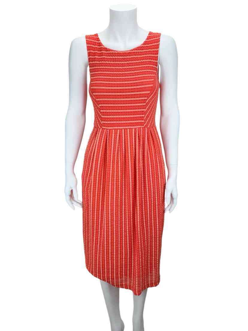 Anthropologie 9-HI5 StCL Women’s Stripe Lace Midi Dress Coral Size XS